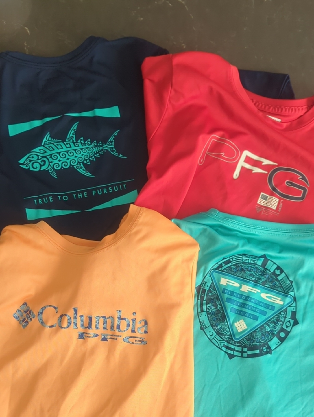 Columbia Kids Short Sleeve PFG Swim Shirt Rash Guard Bundle Size 14/16